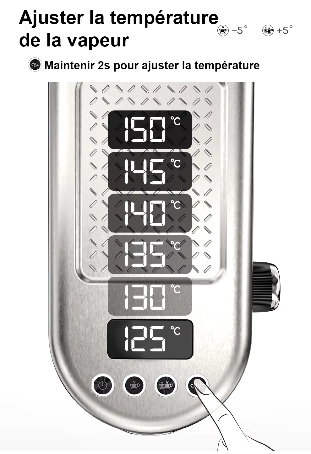 Ajustement température vapeur h10b