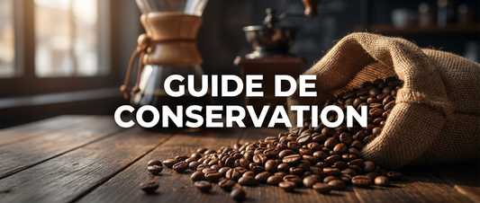 Grains de café torréfiés sur table en bois, conservation optimale