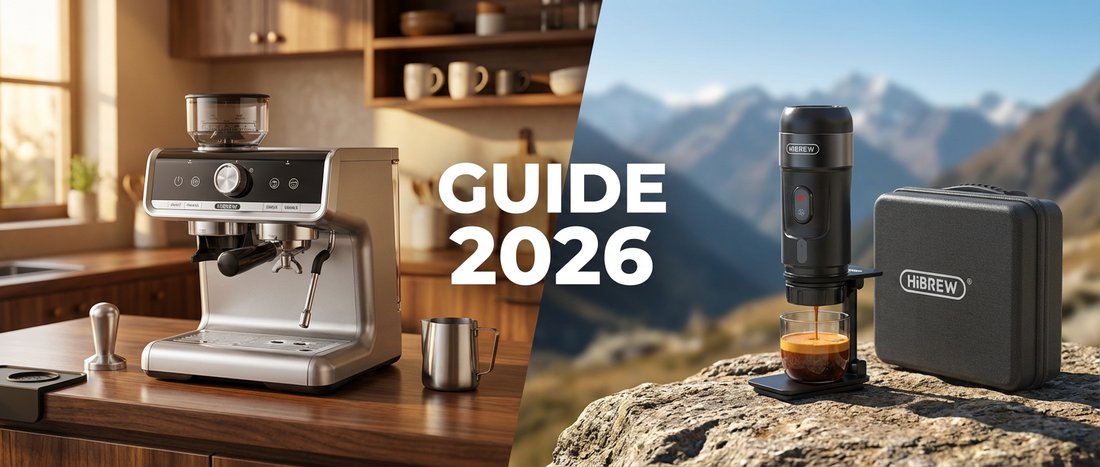 Comparatif machines à café HiBREW 2026 : Modèle Barista H7A et Portable H4A