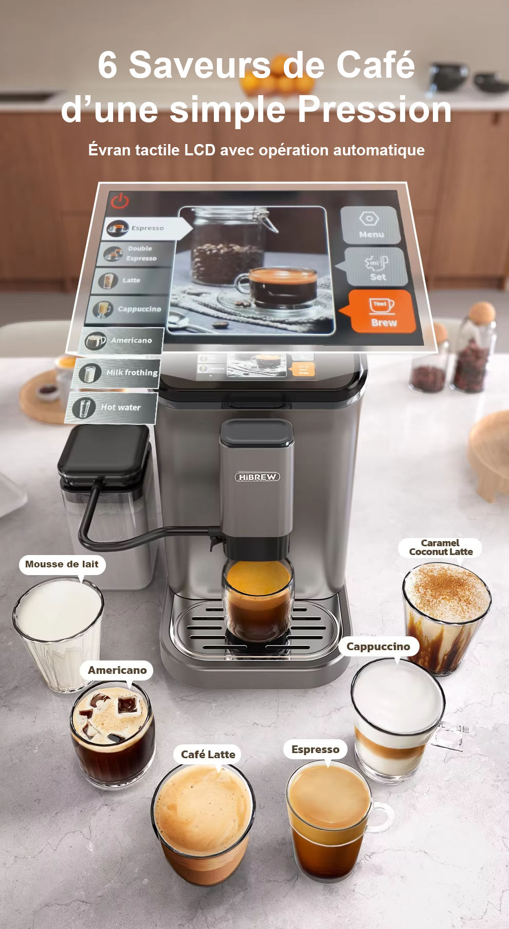 6 types de cafés automatiquement  Hibrew H16