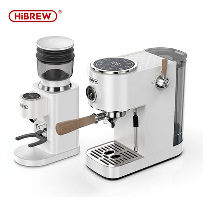 Ensemble barista HiBREW H13 blanche et moulin à café G7