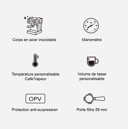 Spécification technique Machine à Espresso Programmable H10A
