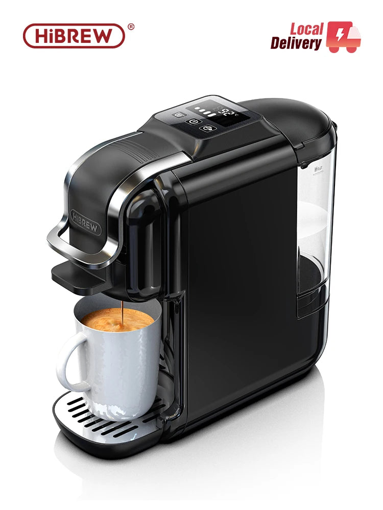 Machine à café polyvalente HiBREW H2C noire avec tasse d'espresso