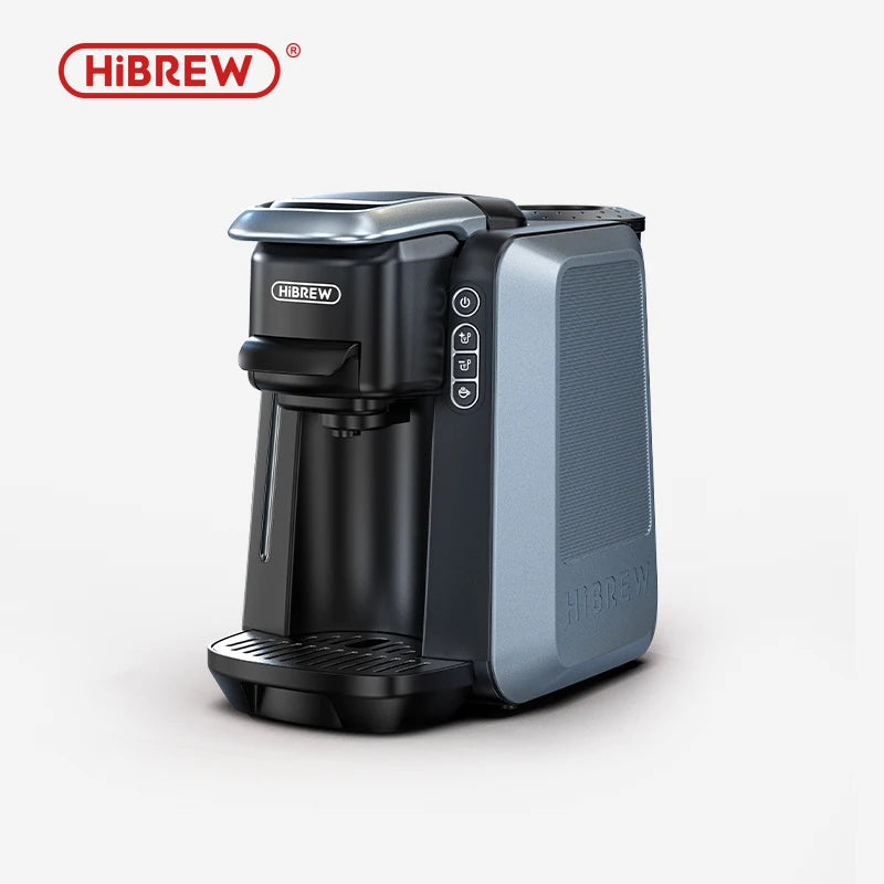 Vue de trois quarts de la machine à café multi-capsules HiBREW H6.