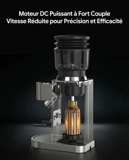 Vue interne du broyeur à grains HiBREW G7