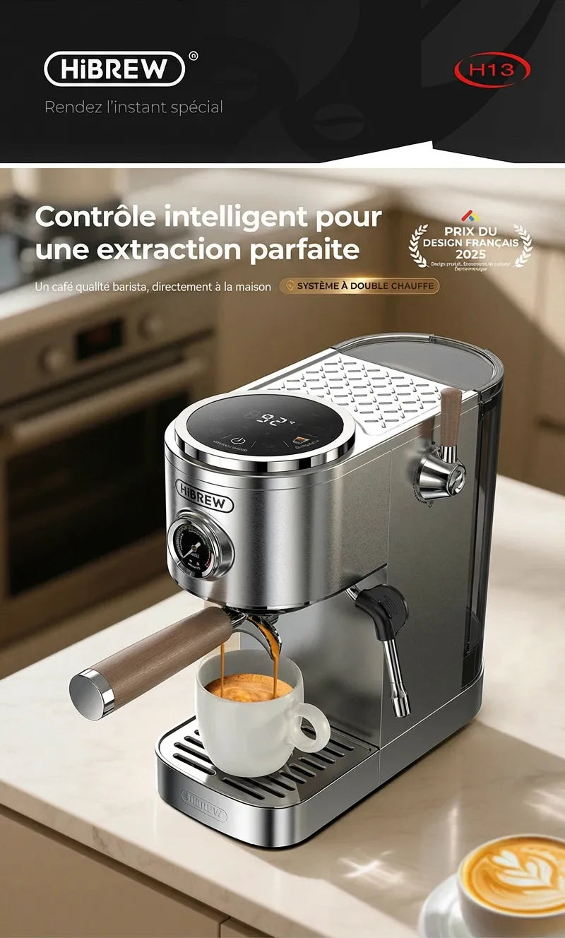 Machine H13 argent avec badge prix design français