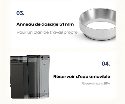 Anneau de dosage café 51mm en métal pour porte-filtre