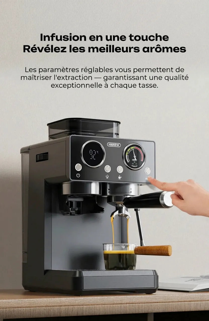 Utilisation bouton tactile extraction café sur machine H20