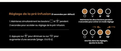 Guide réglage temps de pré-infusion sur interface machine