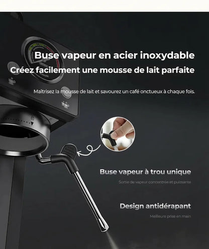 Buse vapeur inox actionnée avec levier latéral