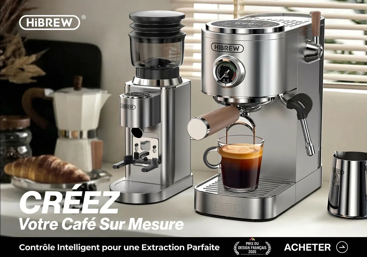 Mise en situation moulin G7 et machine espresso