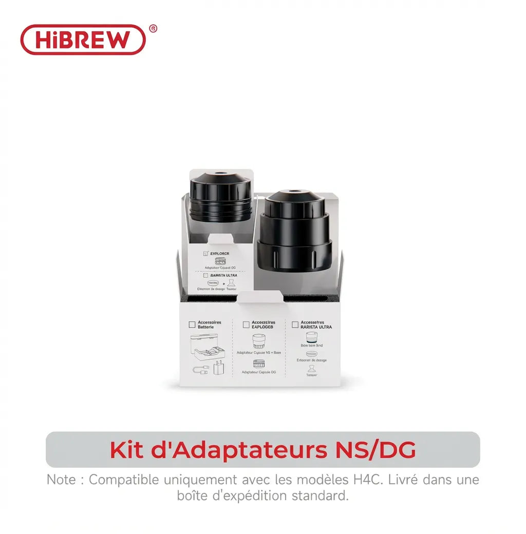 Kit adaptateurs capsules NS et DG pour machine café portable HiBREW H4C