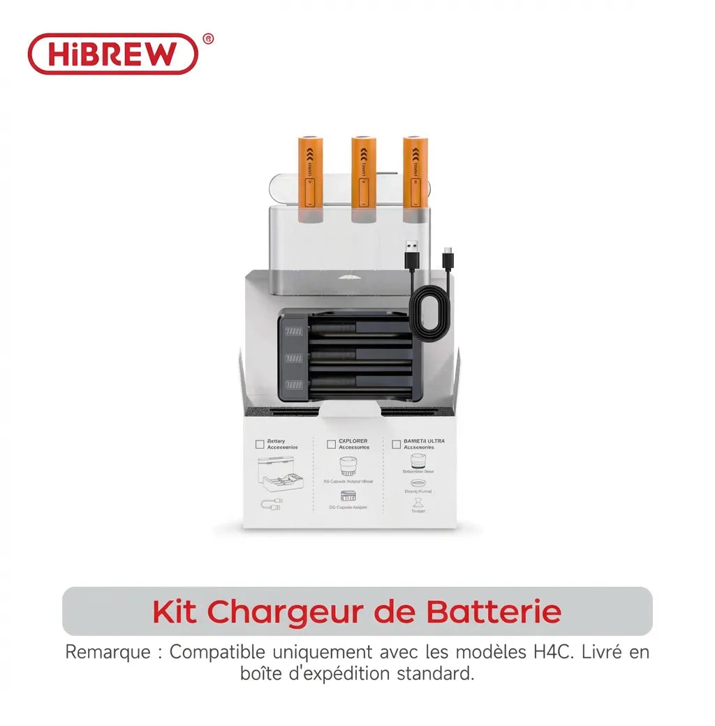 Station de charge et batteries de remplacement pour machine espresso portable