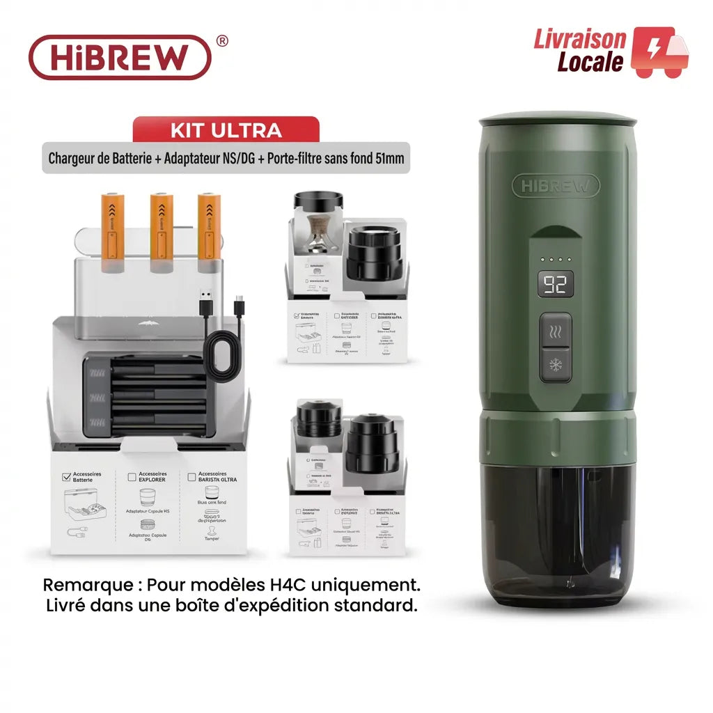 Kit complet Ultra HiBREW H4C avec machine verte et tous les accessoires