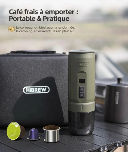 Machine HiBREW H4C en extérieur, le compagnon idéal pour la randonnée et le camping.