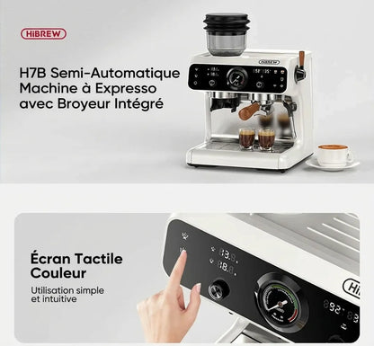 Écran tactile couleur et design global de la machine semi-automatique.