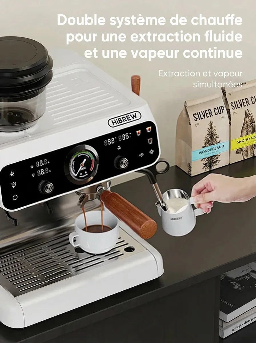 Double système de chauffe pour une extraction fluide et vapeur continue.