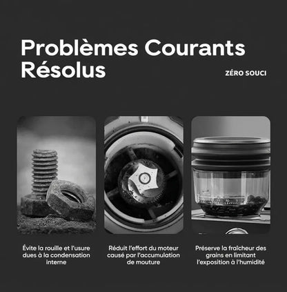 Résolution des problèmes courants d'accumulation de mouture et d'humidité.