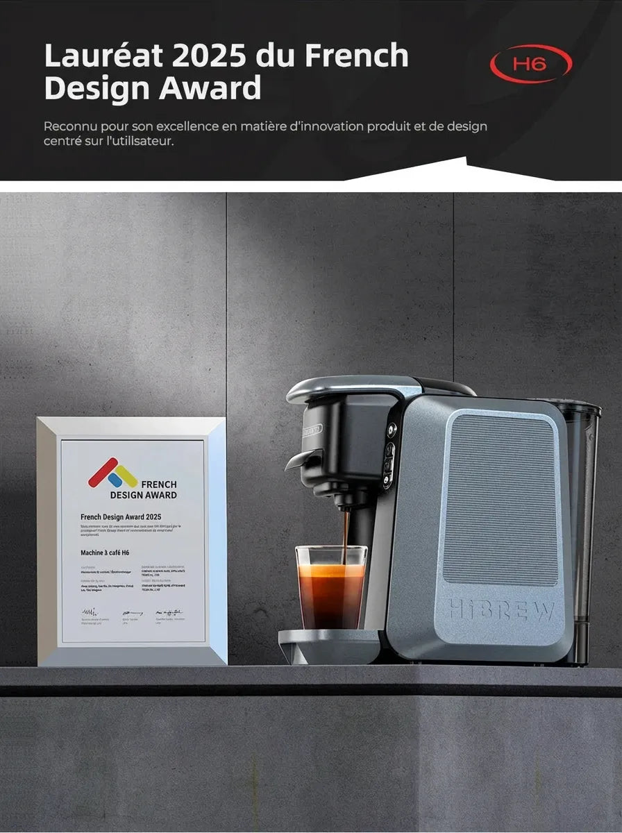 Certificat du French Design Award 2025 décerné à la machine HiBREW H6.