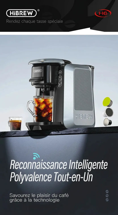Affiche promotionnelle soulignant la polyvalence tout-en-un de la HiBREW H6.