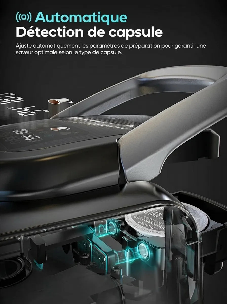 Vue éclatée du capteur de détection automatique de la capsule insérée.