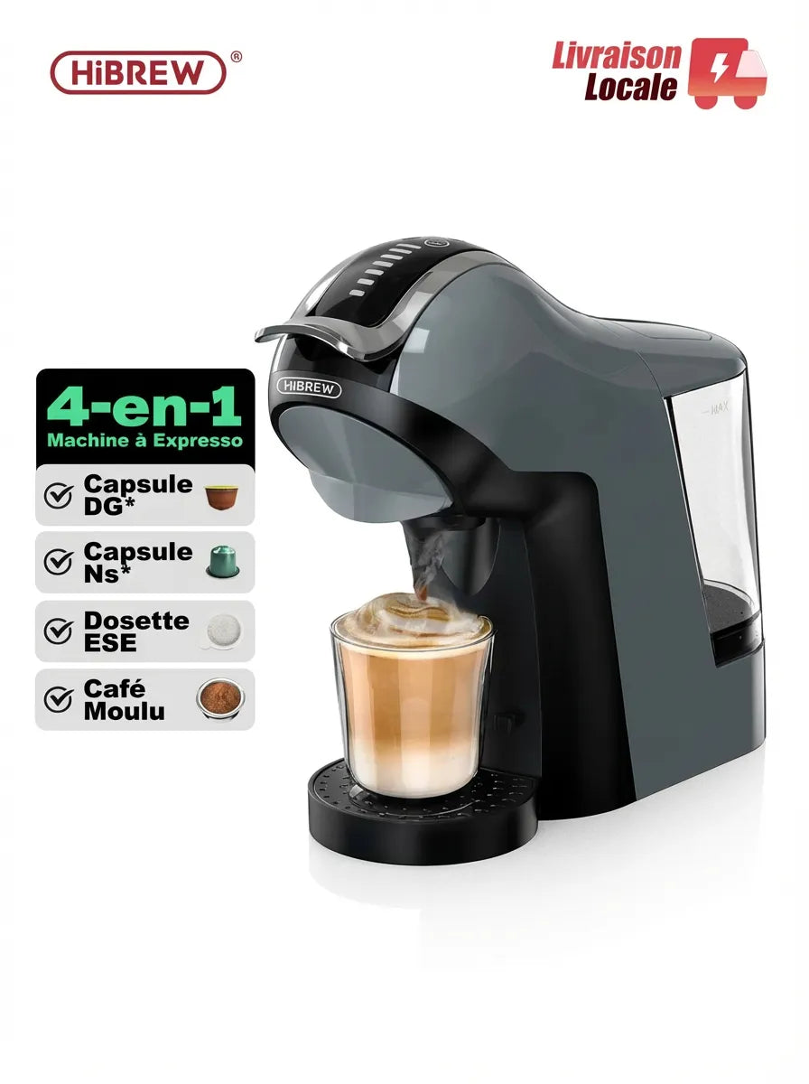 Machine à expresso 4-en-1 HiBREW H17 en action avec livraison locale.