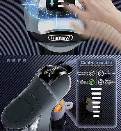 Détail du panneau de contrôle tactile pour personnaliser la température et le volume.