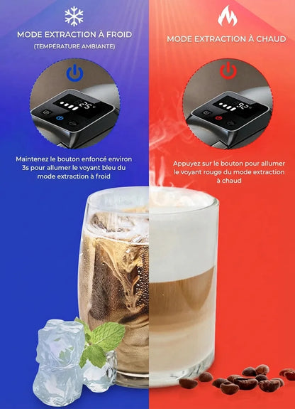 Comparaison visuelle des modes d'extraction à froid et à chaud