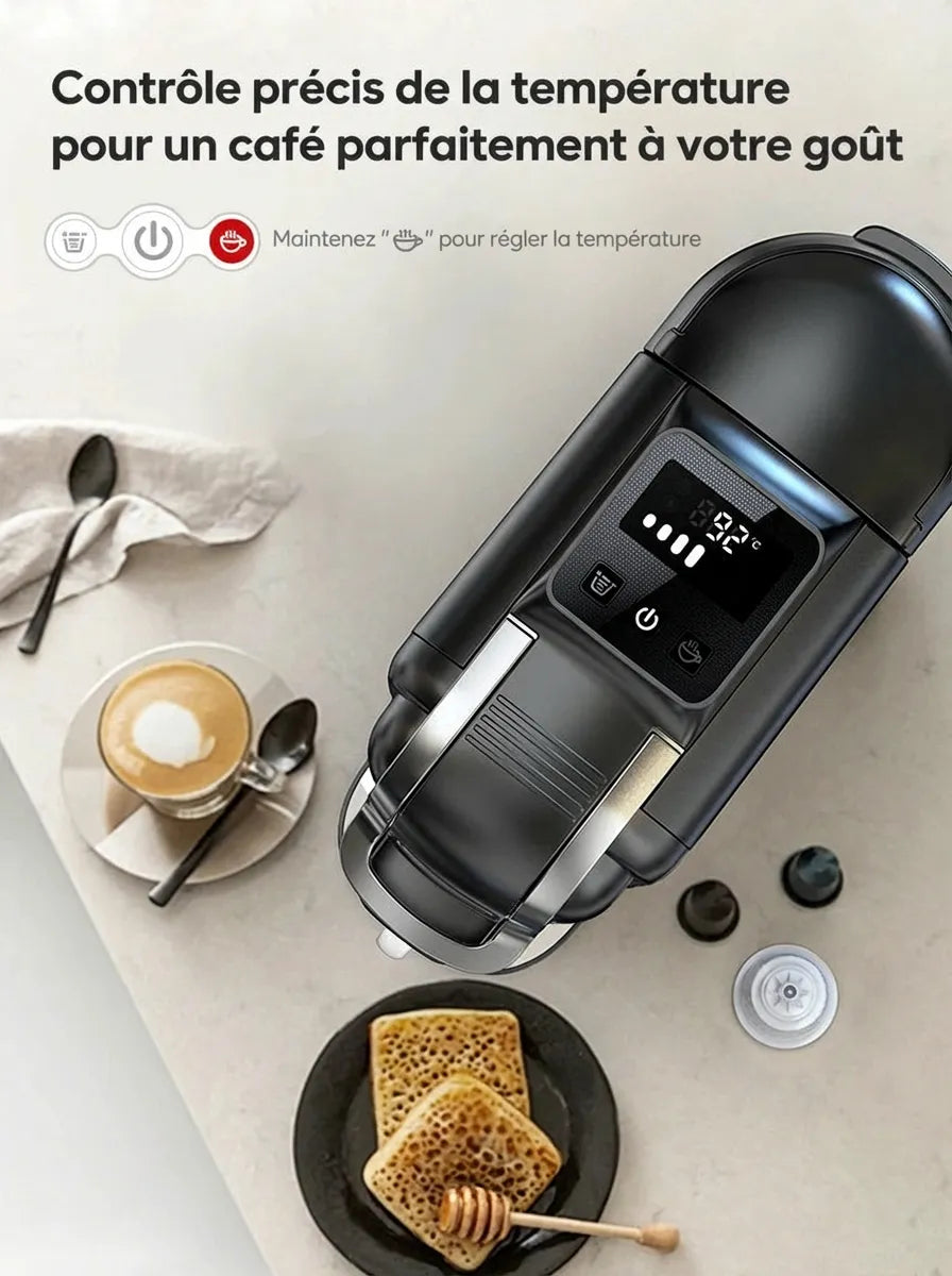 Vue de haut de la machine HiBREW H2C avec interface tactile lumineuse